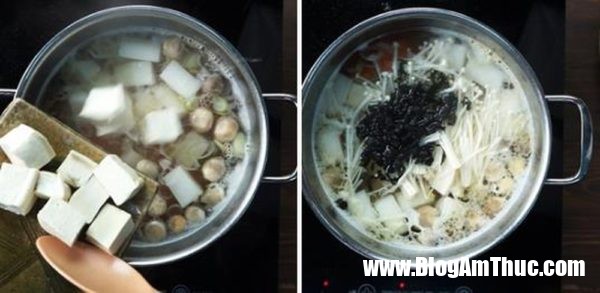 canh dau hu nau kim cham chay 3 600x293 Cách nấu món canh đậu hũ nhiều dưỡng chất cho ngày Rằm