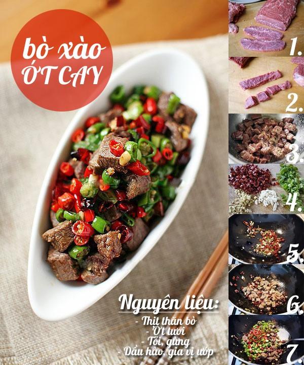 600 720 thit bo xao ot cay 0a66 Công thức chế biến món: Thịt bò xào ớt cay