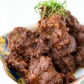 Beef Rendang, is an Indonesian dish made by simmering beef for hours in coconut milk and spices until the liquid has evaporated.